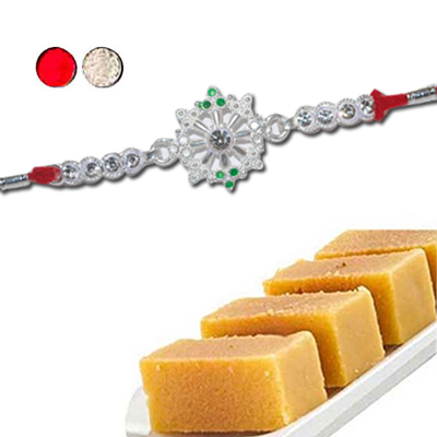 "Rakhi - SIL-6050 A (Single Rakhi), 500gms of Milk Mysore Pak - Click here to View more details about this Product